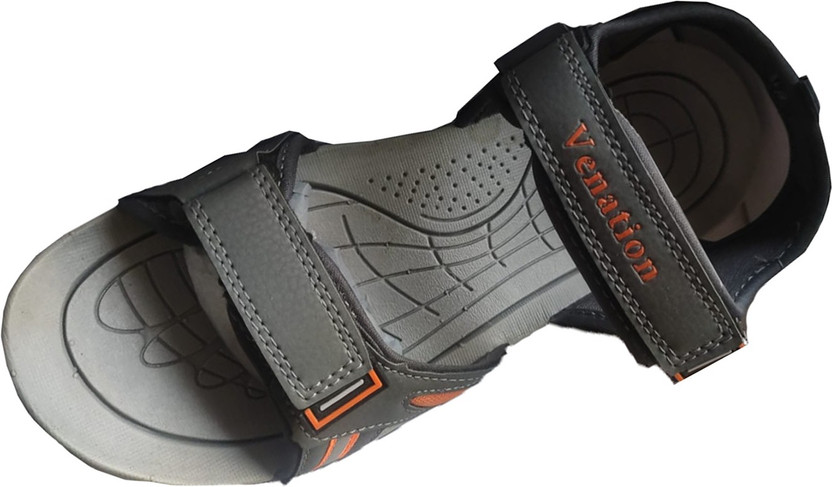 Venation Men Grey Sandals - Buy 