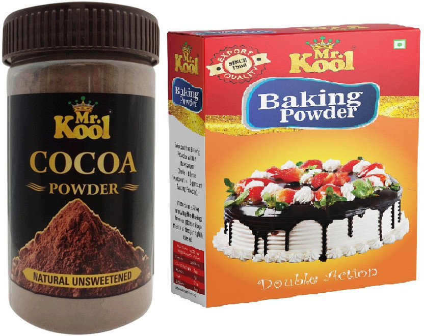 Mr.Kool Cocoa Powder, Baking Powder 200g Pack of 2 for Cake Baking (100g Each) Combo(100-100)