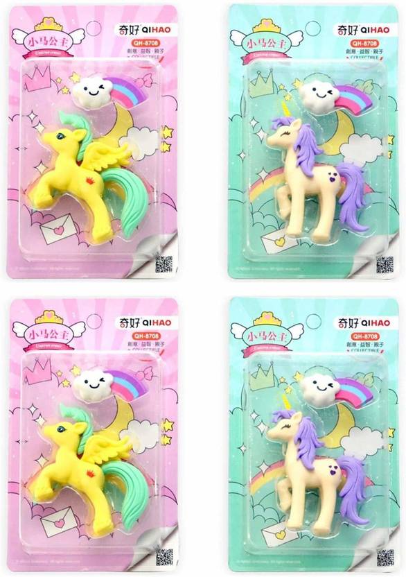 Preili's Unicorn Rainbow Cloud Eraser 4 PC NonToxic
