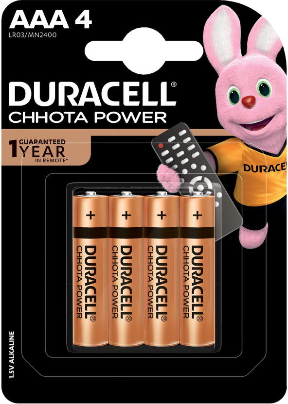 DURACELL Alkaline AAA 4, 5X Long Lasting  Battery(Pack of 4)