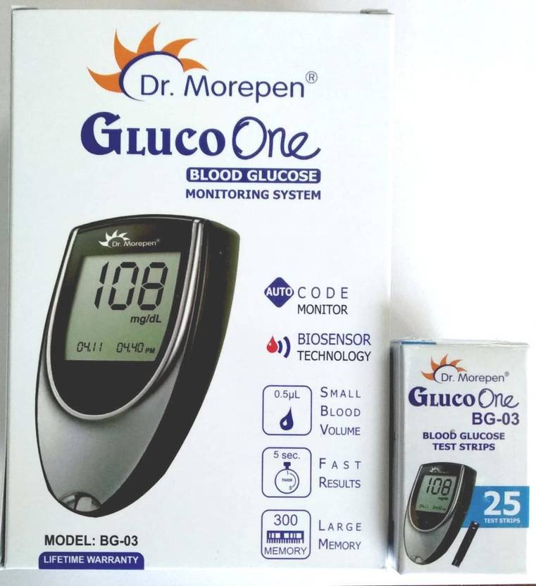 M.D.MEDISALES Dr.Morepen Sugar Glucose Check Machine With 25 Strip Price