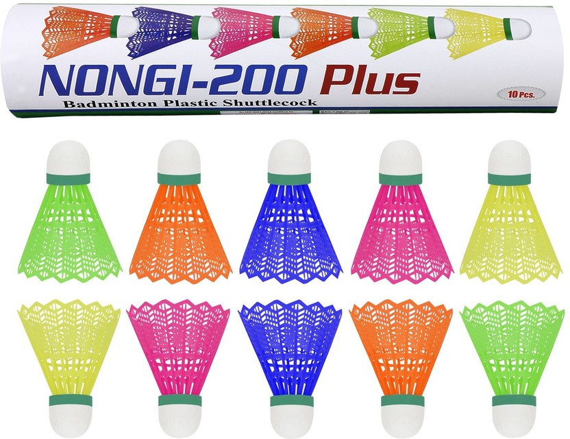 Nongi 200 Plus Plastic Shuttle  - Multicolor(Medium, 77, Pack of 10)
