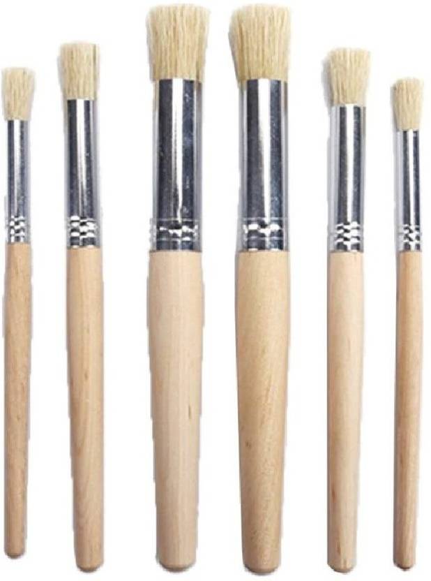 Flipkart.com | KNAFS 6pcs Wooden Brush Bristle Brushes Wood Watercolor ...