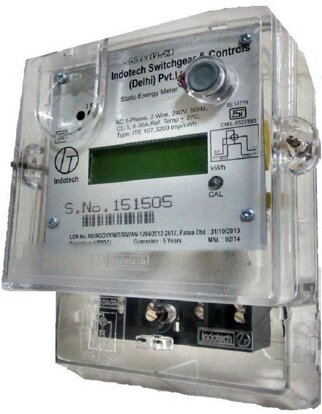 Indotech DualTariff Single Phase MultiFunction Sub meter Metal