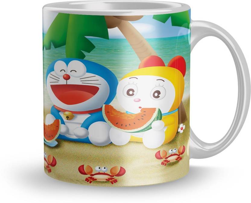 Earnam Doraemon Cartoon Gift 320Ml Multicolor (1379 ) Ceramic Coffee