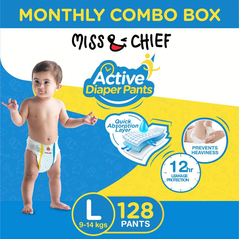 Miss & Chief by Flipkart Active Diaper Pants Monthly Combo Box L