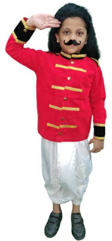 Shree Balaji Fancy Dress Mangal Panday Costume - Red & White with Wig &  Moustache 9-10 Years, For Boys, 30 Size Kids Costume Wear Price in India -  Buy Shree Balaji Fancy