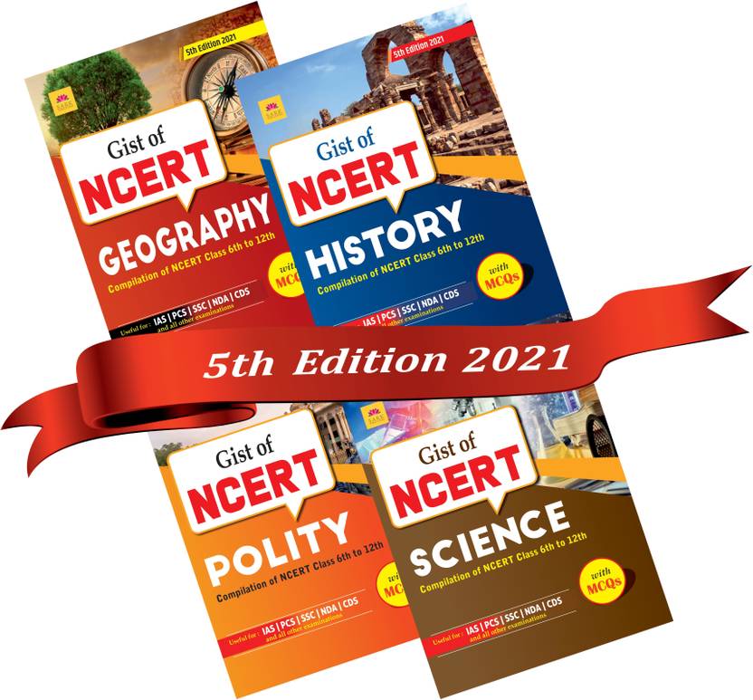 GIST OF NCERT (GEOGRAPHY+HISTORY+POLITY+SCIENCE) SET Of 4 BOOKS ENGLISH