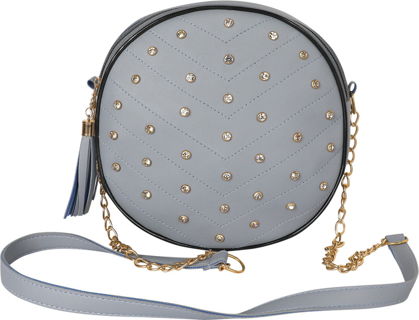 Gray leather purse handbag Clearance