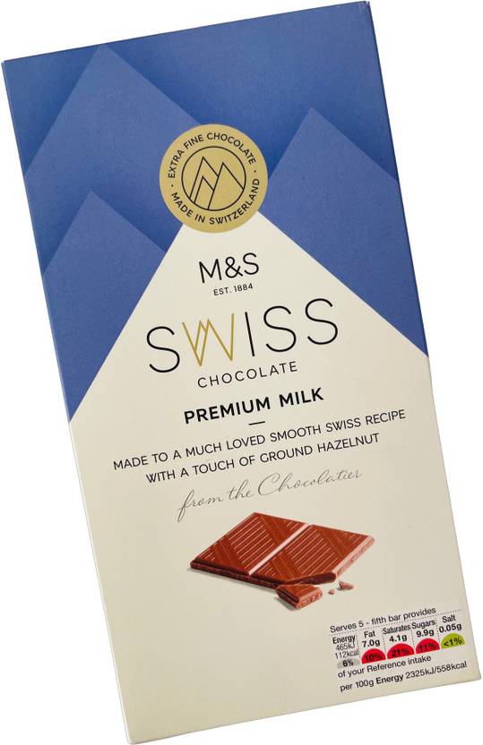 M&S Marks & Spencer Swiss Milk Chocolate With Ground Hazelnuts Imported