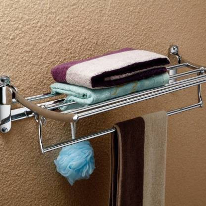 ROSSIL 24" (inch) Stainless steel folding towel rack chrome finish wall