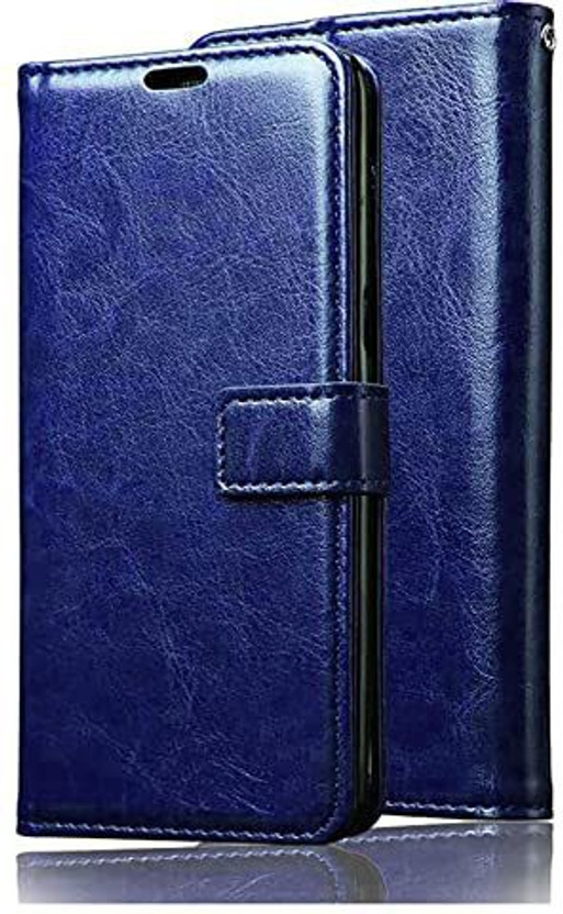 ClickAway Flip Cover for Samsung Galaxy M01 Core 32GB |Vintage Leather Finish | Inside TPU with Card Pockets | Back Cover(Blue, Shock Proof, Leather, Pack of: 1)