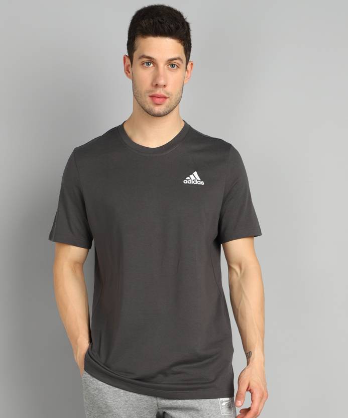 Grillo Jarra profundo ADIDAS Solid Men Round Neck Grey T-Shirt - Buy ADIDAS Solid Men Round Neck  Grey T-Shirt Online at Best Prices in India | Flipkart.com