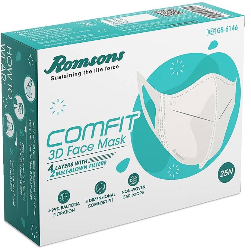 Ayezent Comfit 3D 4 Layers Face Mask GS6146 Reusable Price in India