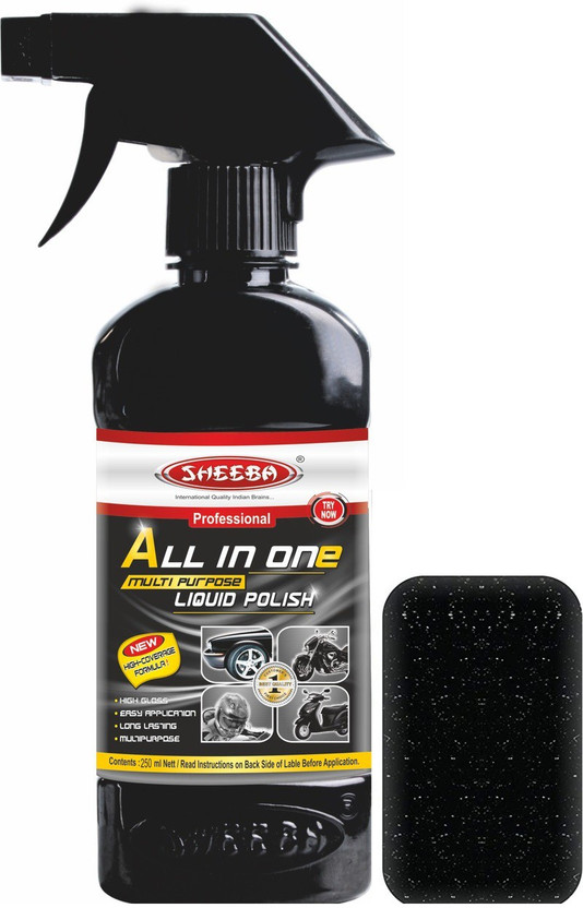 Sheeba Liquid Car Polish for Leather, Tyres, Metal Parts, Headlight, Exterior, Dashboard(250 ml)