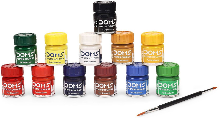 DOMS poster colours(Set of 12, oppaque effect and matt finish)