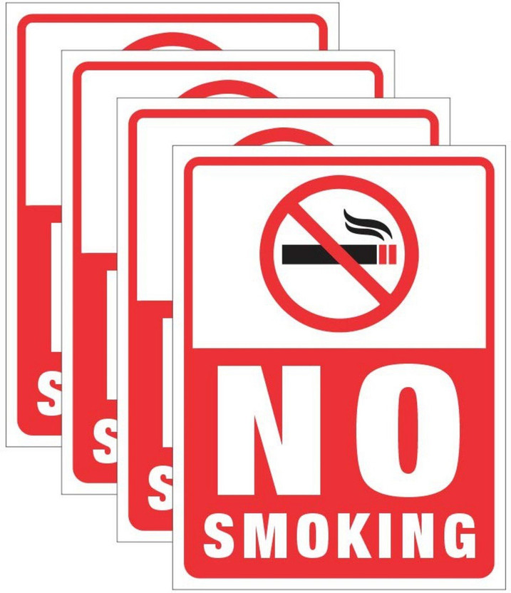 VICINITY NO SMOKING pack of 4 Emergency Sign