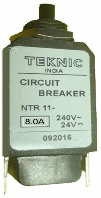 PMW Circuit Breaker - 8 Amps - 240 V - Circuit Breaker Over Load Protector with Push to Reset Switch - 1 Unit Electronic Components Electronic Hobby Kit