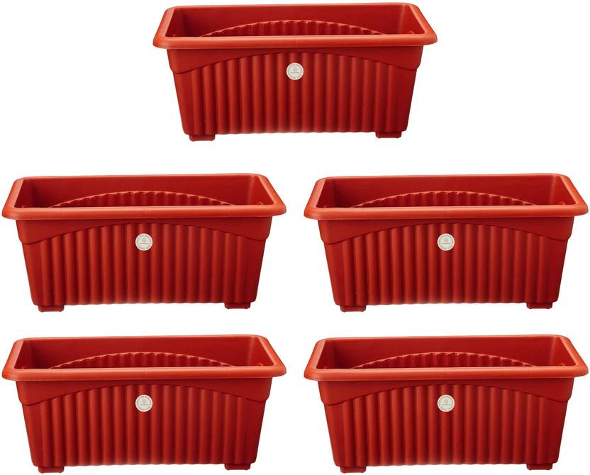 CEC Virgin Plastic Rectangular Plastic Garden Planters Plant Container