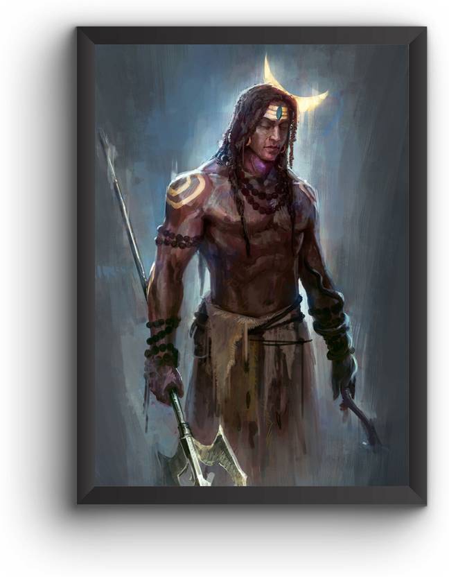 Lord Shiva With Trishul In Hand Paper Print - Religious posters in