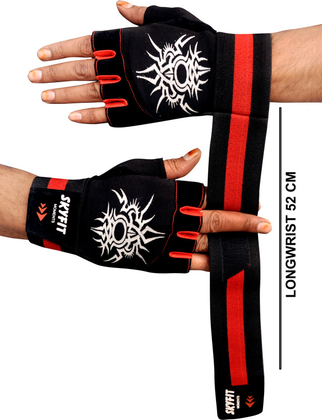 VELLY FIVE SPORTS GLOVES Gym & Fitness Gloves(Red, Black)