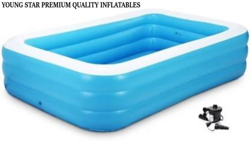 YOUNG STAR JUMBO PREMIUM 10 FEETS FOR KIDS & ADULTS Inflatable Swimming Pool(Blue)