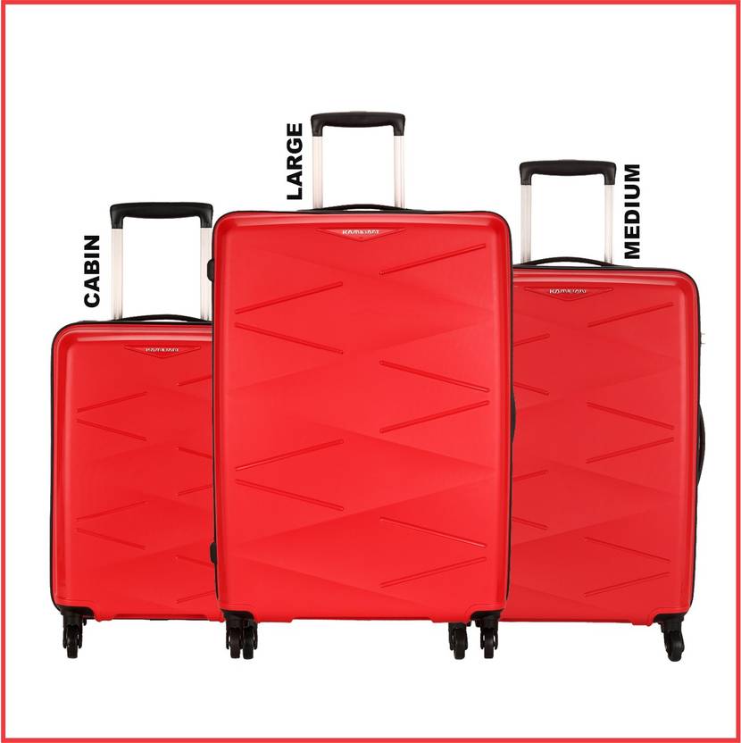 Kamiliant by American Tourister Hard Body Set of 3 Luggage – TRIPRISM SPINNER 3PC SET RED – Red