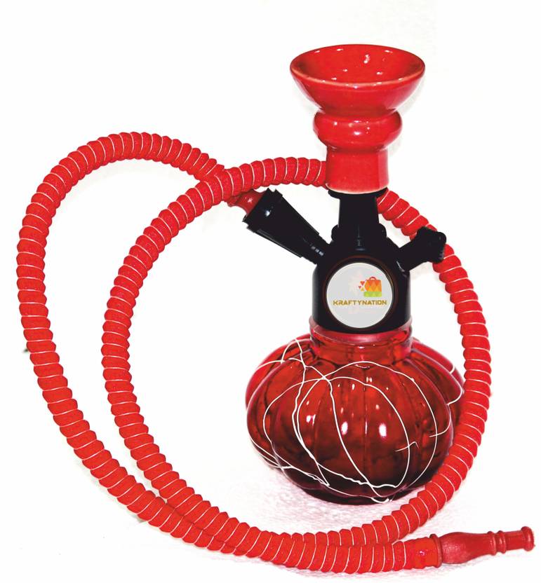 kraftynation Glass Hookah Pot Red Kharbuza 8 inch Glass Hookah Price in