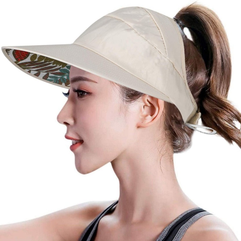 Sun Visor Hat for Women Beach Hats Packable Beach Sun Straw Roll Up Wide Brim Cap Foldable Uv Protection Summer Hats 