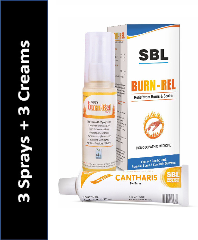 SBL Burn-Rel Spray and Cantharis Cream(3 x 2 Units)