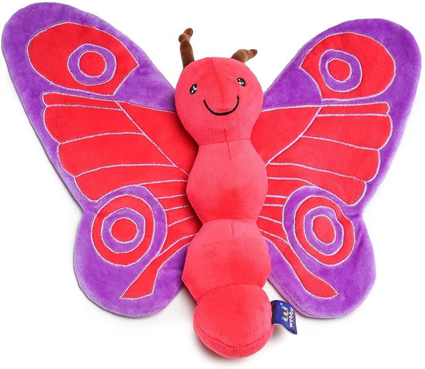 by Soft Butterfly Plush Toy for Kids (Red & Purple) 40 cm Soft