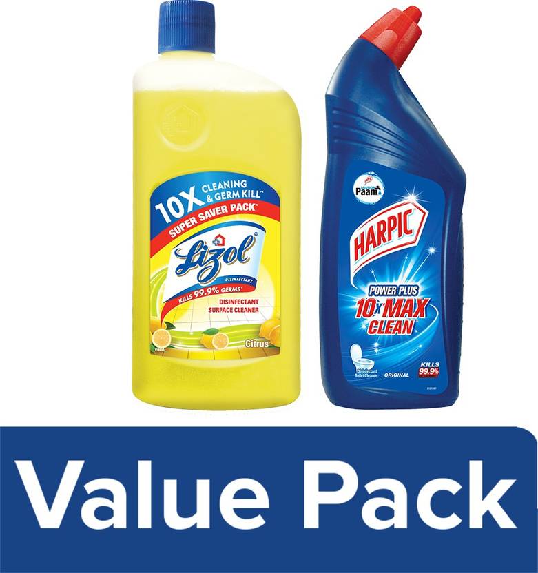 Disinfectant Toilet Cleaner Liquid, Original 1 L and Lizol Floor