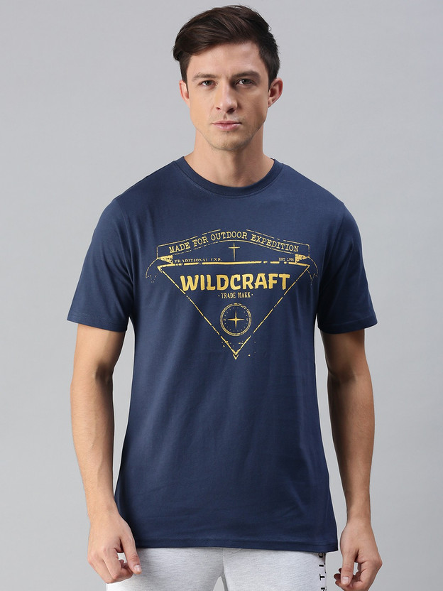 Wildcraft Printed Men Round Neck Blue T 