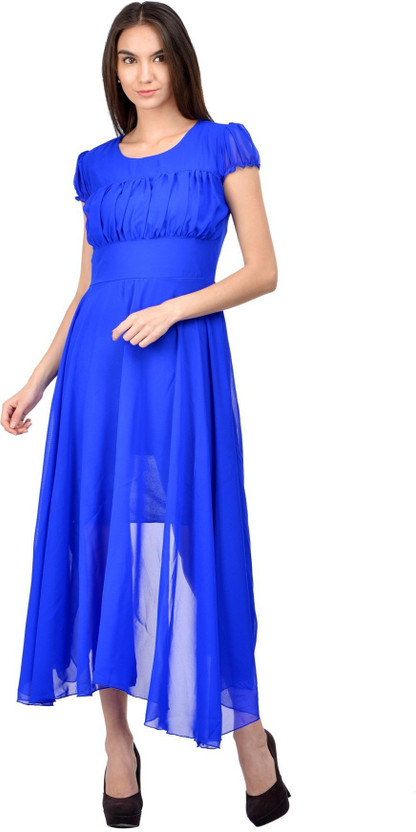 Raabta Fashion Women Maxi Blue Dress 