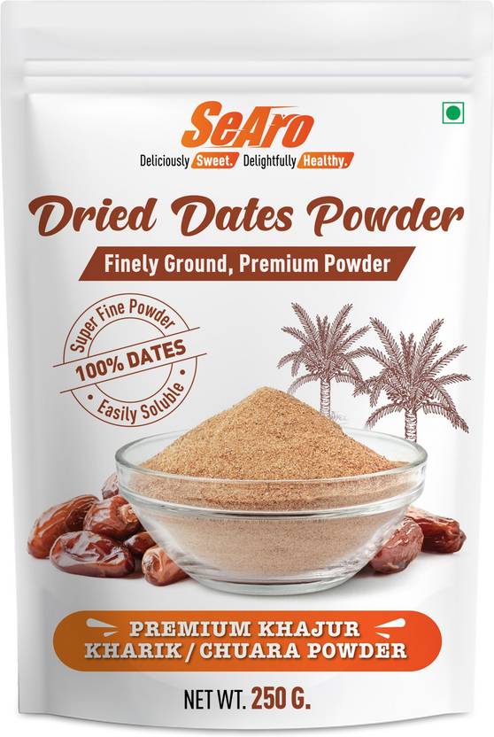 SeAro Dry Dates Powder. Finely Ground Kharik Powder (Dates Powder) for