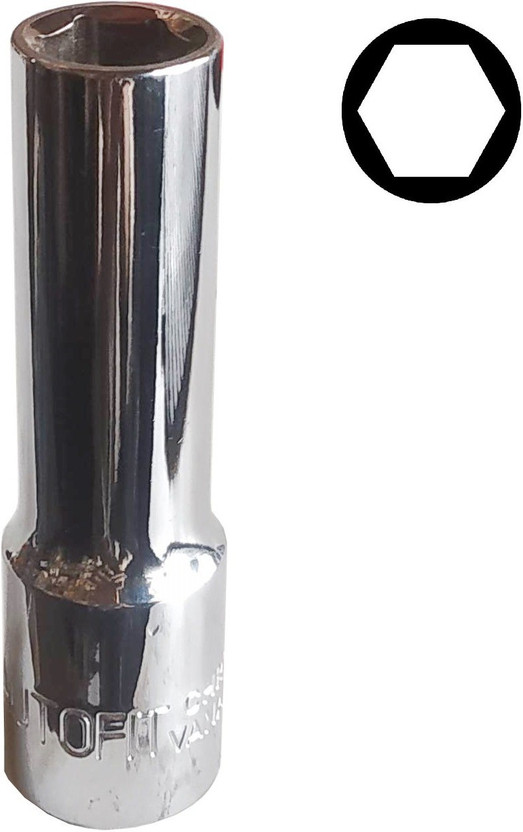 4MECH 1/2" Drive CRV Steel Hex Long Socket 14 MM Socket Set(Pack of 1)