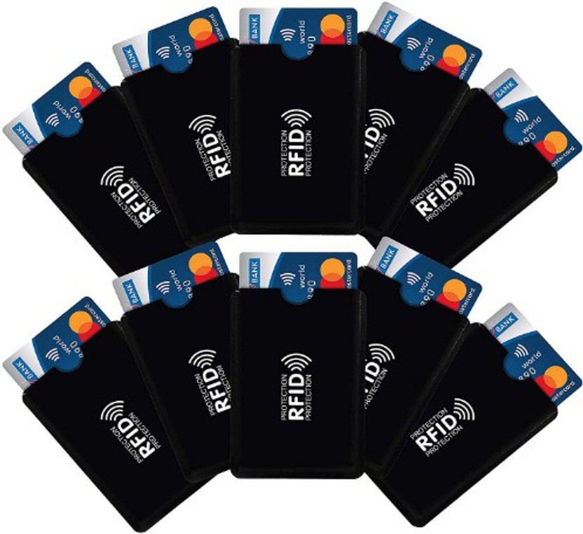 RFID 10 Card Holder(Set of 10, Black)
