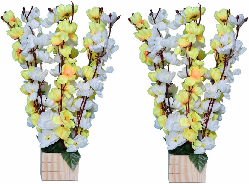 Flipkart Perfect Homes 2 Artificial Orchid Flower Pot For Home Decor