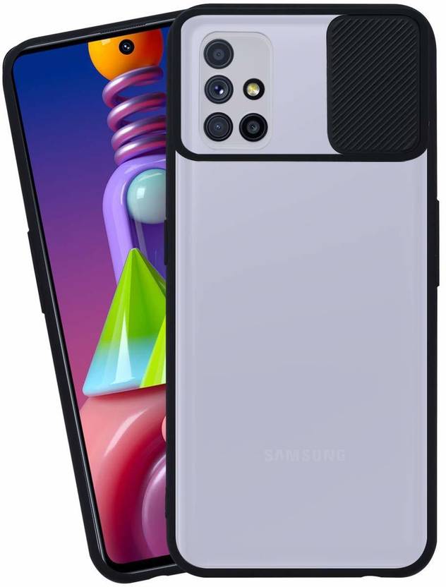 Coverfixer Back Cover for Samsung Galaxy m51 With Camera Shutter Slide Protector Matte Smoke