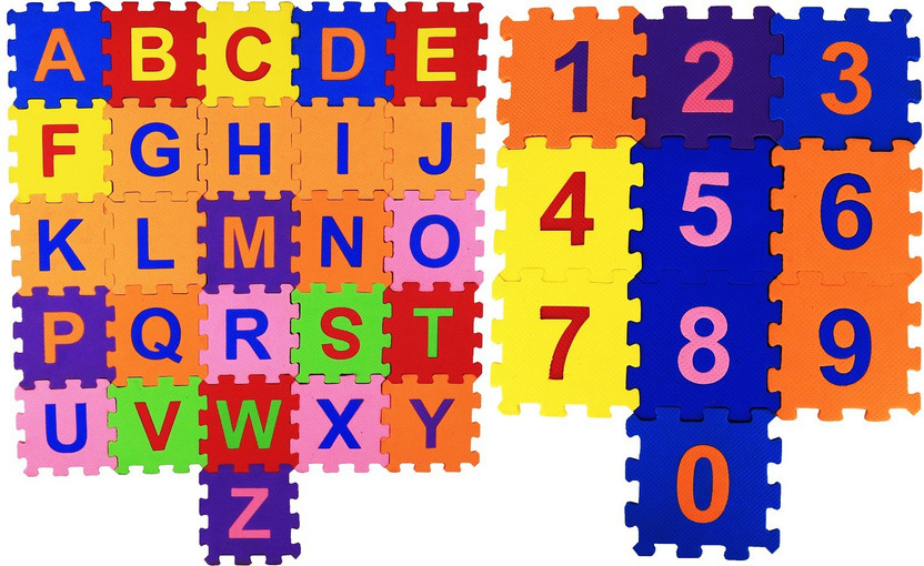 Aseenaa 36 Pieces Puzzle Foam Blocks Mat Toy For Kids | Educational Learning Game Of Alphabet And Numbers | Mini Puzzles Toys Mats For Childrens | Gifts For Boys Girls And Baby Children | Multi Color(Multicolor)