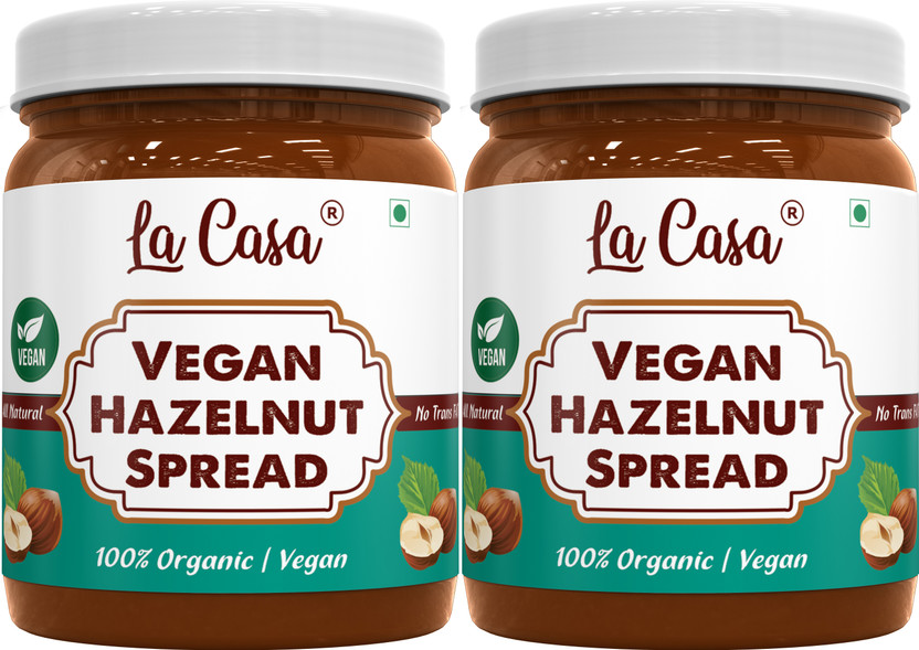 La Casa Vegan Hazelnut Chocolate Spread | Combo Pack of 2 | All Natural | Product of India |(700 g, Pack of 2)