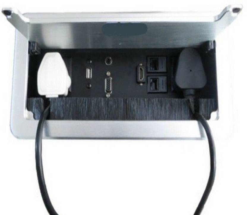 techut cable cubby pop up box with 2 power socket,2 rj45 lan,1 hdmi,1 ...