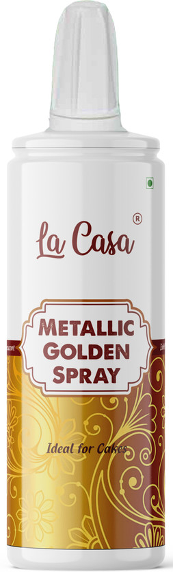 La La Casa Metallic Pearlescent Golden Spray Colour | Edible Color Ideal for Cake Decoration & Garnishing | Glitters(30 g) - Flipkart Deal