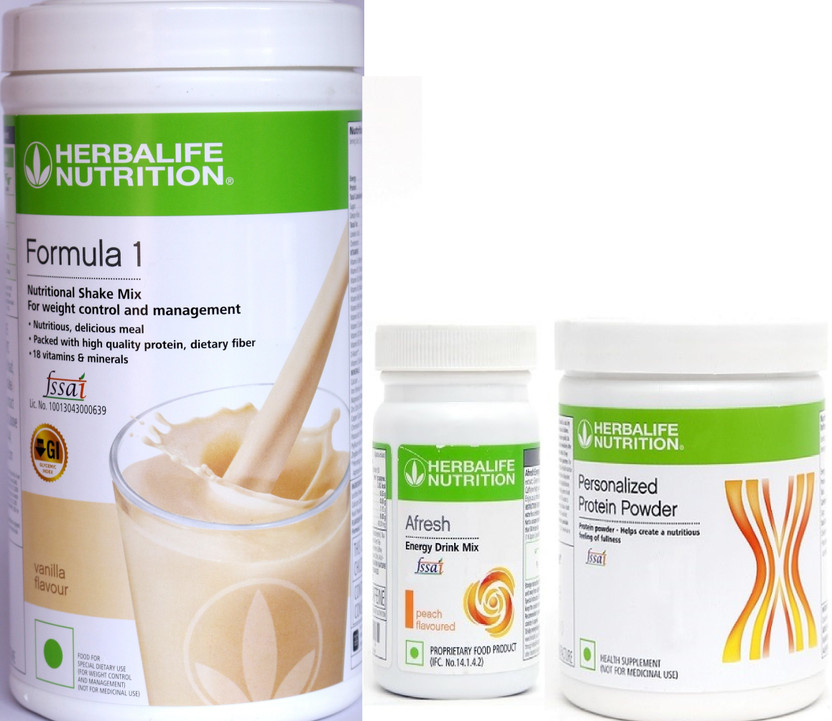 HERBALIFE Weight Loss Combo pack Formula 1 -VANILLA+ P200 + Afresh ELAICHI Combo(500gm, 200gm, 50gm)