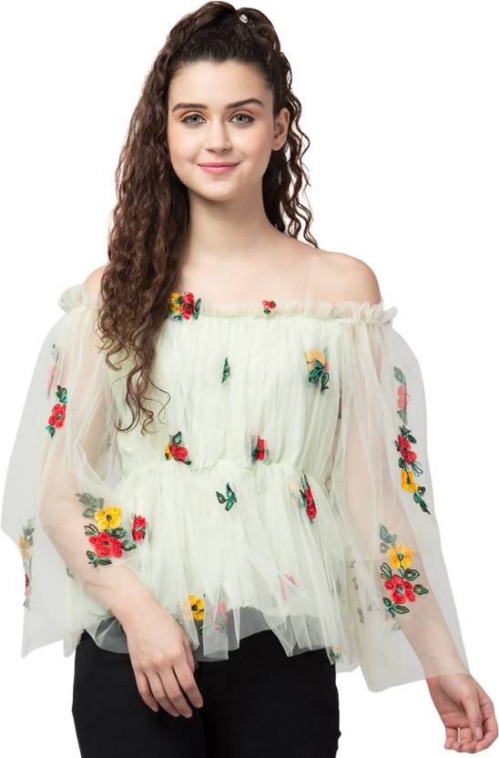 mirchi girl Casual Embroidered Women Green Top Buy mirchi girl Casual Embroidered Women Green Top Online at Best Prices in India | Flipkart.com