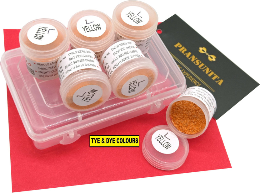 PRANSUNITA Tie & Dye Textile Pigment Powder Colors, Pack of 6 (10 GMS Each) for Kids Adults, Tie Dye Kits for Shirts, Clothing Group Craft Arts Party Supplies