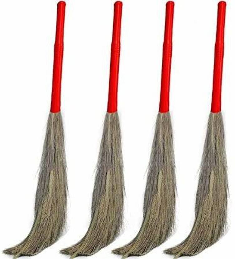 Dream mall Soft Grass Broom for Clean Floor&28 Fiber Wet and Dry Broom