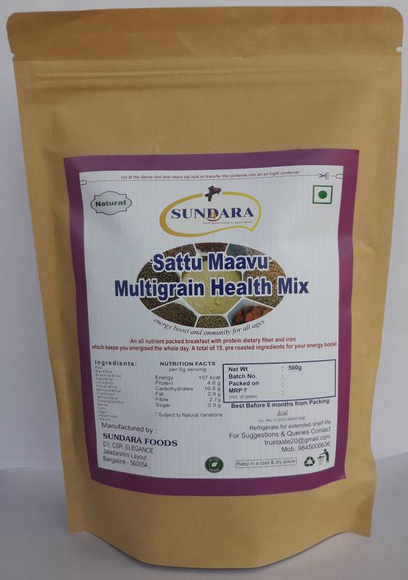 Sundara MULTI GRAIN HEALTH MIX/ SATTU MAAVU 500 g Price in India Buy