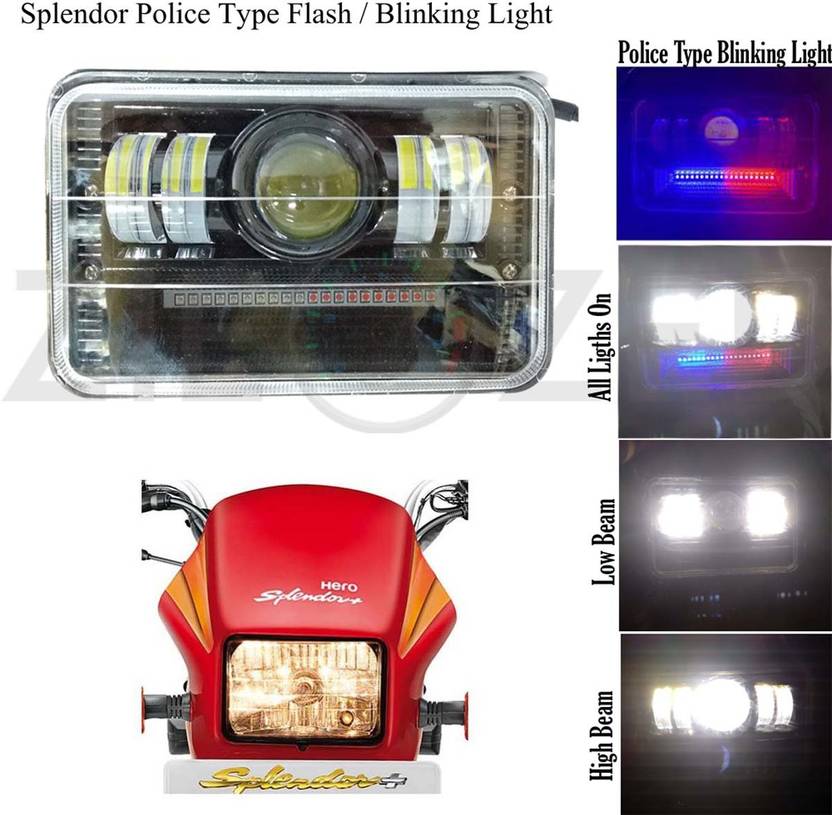 Zieozed LED Headlight for Hero Splendor, Splendor Plus, Splendor Pro