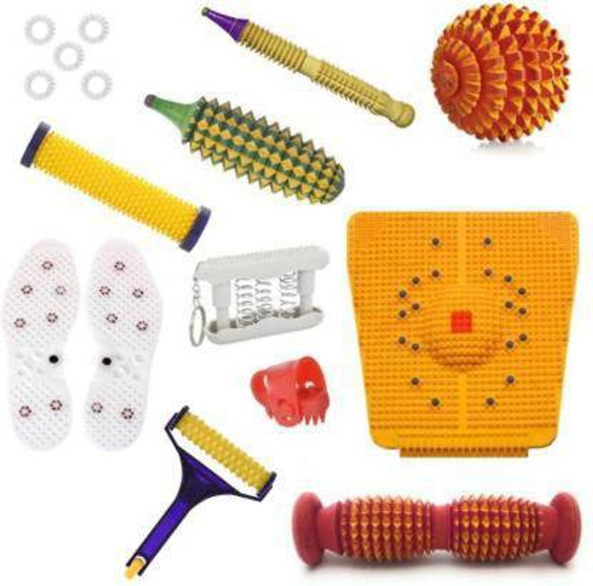 AcuHealth NC-2000 216 DK34 Acupressure Massager Tools Combo Kit for Stress and Pain Relief Power Foot Mat (Magneto-Therapy) Massager(Multicolor)